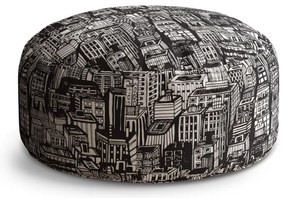 Circle zsámoly rajzolt felhőkarcolók, fekete / fehér