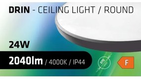 LED Fürdőszobai mennyezeti lámpa CIRCLE LED/24W/230V 4000K átm. 37 cm IP44 fekete