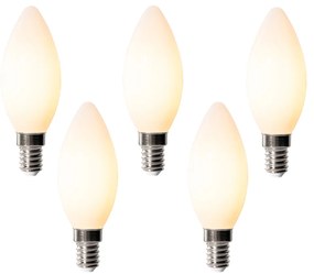 5 darabos E14 dimmelhető LED izzókészlet B35 Opál 4W 400 lm 2200K