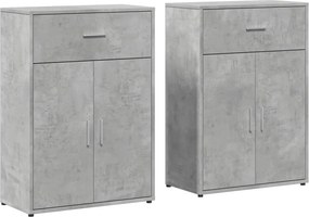 vidaXL 2 db betonszürke szerelt fa tálalószekrény 60 x 30 x 84 cm