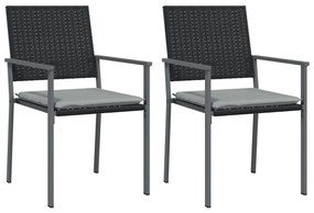 3 részes polyrattan és acél kerti étkezőgarnitúra párnával