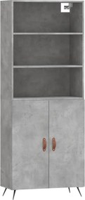 vidaXL betonszürke szerelt fa magasszekrény 69,5 x 34 x 180 cm