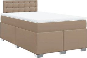 vidaXL cappuccino színű műbőr rugós ágy matraccal 120 x 190 cm