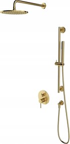 Falsík Alatti Zuhanyszett Szálcsiszolt Sárgaréz Rúddal Omnires