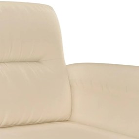 kétszemélyes krémszínű mikroszálas szövetkanapé 120 cm