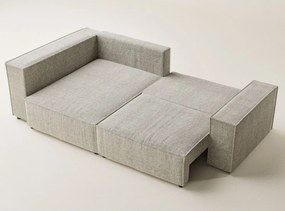 Bézs zsenília kinyitható-tárolóhelyes sarokkanapé (bal oldali-L alakú) Tonga – Maison de Rêve