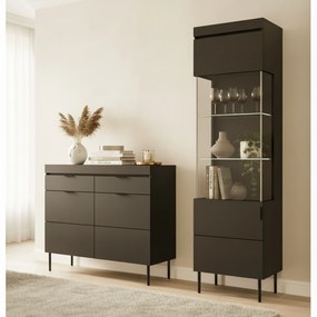 Sentia komód 105 cm, kétajtós két fiókkal - fekete / fekete