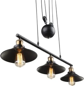 Globo 15053-3 Függeszték fekete,állítható magsság, 90-180 cm, LxBxH:920x220x1800, exkl. 3xE27 60W 230V