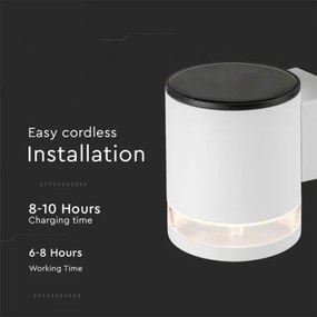 LED kültéri napelemes fali lámpa LED/1W/3,7V 3000K IP54 1200 mAh fehér
