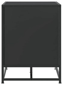 Cipőpad Fekete 80x40x53,5 cm Fából és fémből készült pad