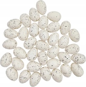 Dekorációs Tojás pöttyös 2,5cm Húsvét 36db fehér