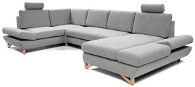 AVESTA U-alakú, ággyá alakítható kárpitozott sarokülőgarnitúra tárolóval, szürke