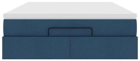 Ottomán ágykeret matraccal Kék 140x190cm anyaggal