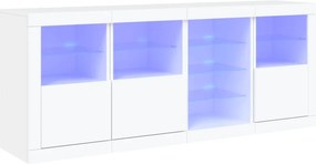 vidaXL fehér tálalószekrény LED-világítással 164 x 37 x 67 cm