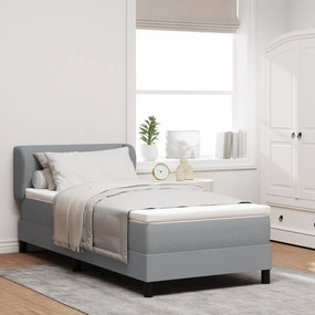 Boxspring Ágy Matrac Készlettel - Világosszürke, 90x200 cm, Szövet