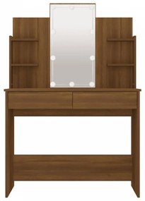 Barna tölgyszínű led-es fésülködőasztal 96 x 40 x 142 cm