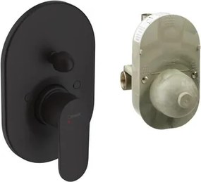 Hansgrohe Vernis Blend zuhany és fürdő csaptelep vakolat alatti résszel együtt matt fekete 71473670