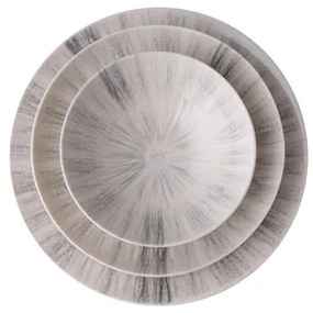 24 darabos étkészlet, szürke/porcelán