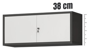 Felsőszekrény iratszekrényre EWA, 900 x 380 x 400 mm, antracit-fehér