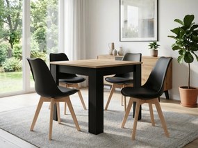 Étkező garnitúra 1 + 4, MADO ARTISAN asztal 80x80 + BALI MARK szék fekete