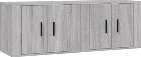 vidaXL 2 db szürke sonoma falra szerelhető TV-szekrény 57x34,5x40 cm