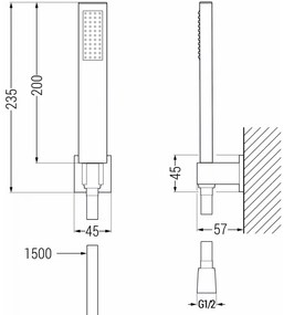 Mexen tartozékok - 1 pontos kézizuhany készlet R-02, arany, 785005050-50