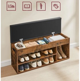 Cipőtároló VOREN barna/fekete