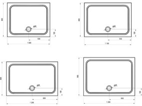 Ravak XA04A701010 - Téglalap alakú zuhanytálca GIGANT 100x90 cm fehér