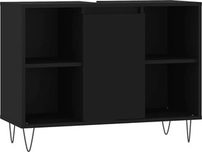 vidaXL fekete szerelt fa mosdószekrény 80 x 33 x 60 cm