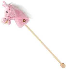 Baby Mix Hobby Horse hanggal és kerekekkel Rosierózsaszín, 95 x 23 x 23 cm