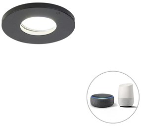 Okos fürdőszoba beépíthető reflektor fekete, Wifi-vel, GU10 - Shed