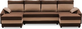 Sparta sarokkanapé, 1 ágyneműtartóval, szövet anyag, univerzális oldal, hab töltet, barna