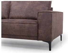 Sötétbarna bőrutánzat sarokkanapé (bal oldali) Copenhagen – Scandic