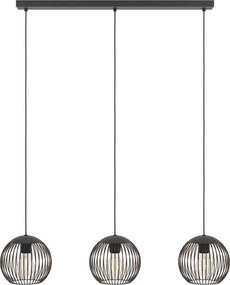 Eglo 901869 - Zsinóros csillár ALMANZORA 3xE27/60W/230V fekete