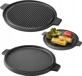 Öntöttvas főzőlap grill serpenyő 36cm