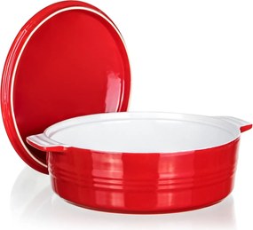 Banquet Culinaria Red kerek forma sütőedény fedéllel 3 l, 3 l