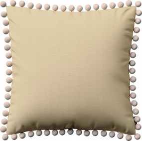 Párnahuzat, dekoratív, pomponokkal 45x45 bézs