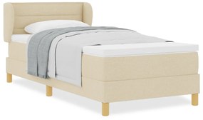 Boxspring Ágy Matraccal - Krém - 80x200 cm - Szövet