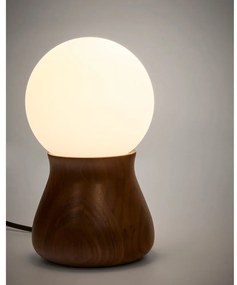 Sötétbarna kaucsukfa asztali lámpa (magasság 26 cm) Okeni – Kave Home