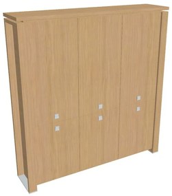 Verno+ magas szekrény 200 x 46 x 210 cm, világos tölgy