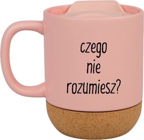 Rózsaszín Bögre Fedéllel És Parafa Aljjal Ajándék Amit Nem Értesz