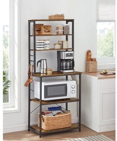 Polcos állvány MARGE barna/fekete