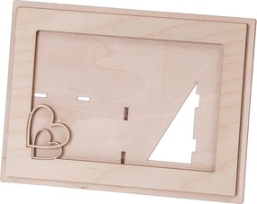 Fa képkeret 15x10 szív Decoupage!!