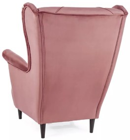 Lady Velvet fotel antik rózsaszín