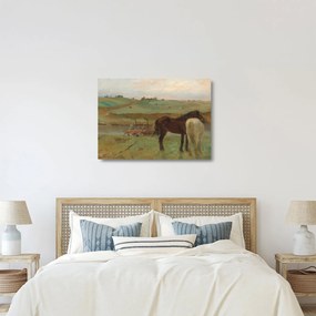 Üveg kép - Edgar Degas, Horses in a Meadow, reprodukciók (70x50 cm)