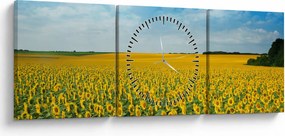Kép - napraforgó (órával) (90x30 cm)