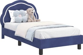 vidaXL Gyerekágy kerettel Rendőrségi kék 80 x 160 cm Bársony
