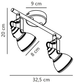 Nordlux - Spotlámpa ASLAK 2xGU10/35W/230V fekete