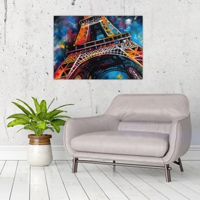 Üveg kép - Az Eiffel-torony festménye II. (70x50 cm)