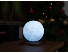 Sötétbarna diófa LED asztali lámpa (magasság 19,5 cm) Smart LunaSpin – Gingko